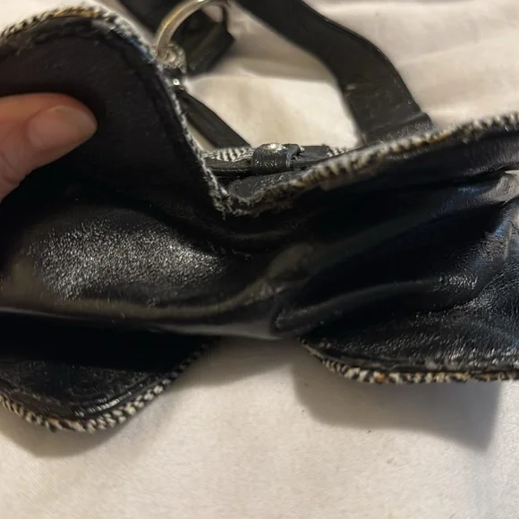 Dog Shaped Purse Black/White Herringbone Tweed Faux Leather Handbag Scottie - Picture 11 of 15